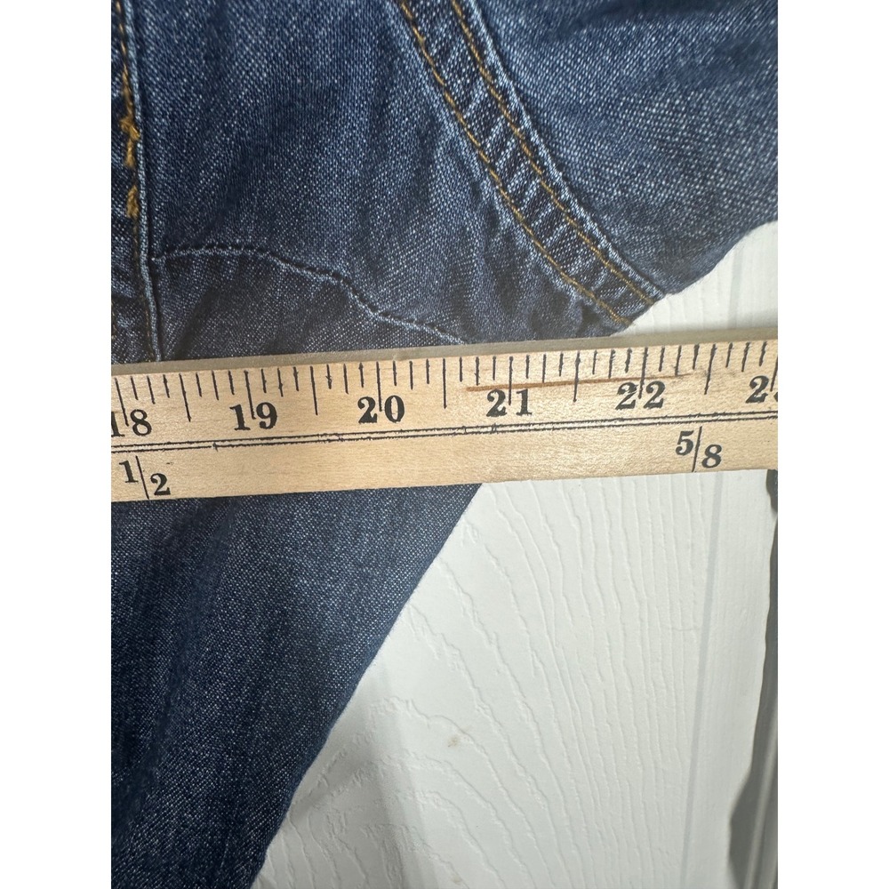 Wrangler Dress Womens XXL Blue Denim Western Snap Front Tie Waist Long Sleeve - Picture 4 of 8